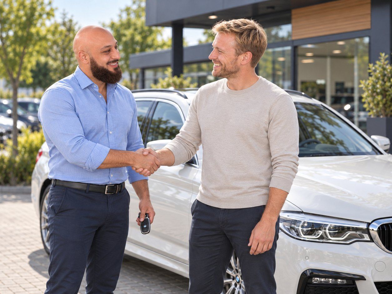 Gebrauchtwagenhandel An- und Verkauf Ludwigsburg Handschlag nach dem Autoverkauf – Autoankauf in Ludwigsburg mit CarPoint